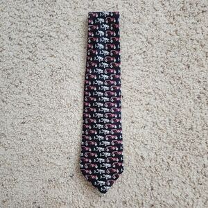 Puritan 100% Silk Red Vintage Car Neck Tie